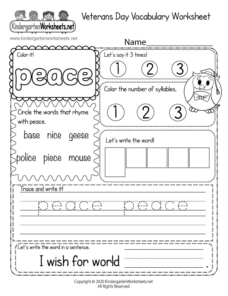 Veterans Day Vocabulary Worksheet Free Printable Digital U0026 PDF