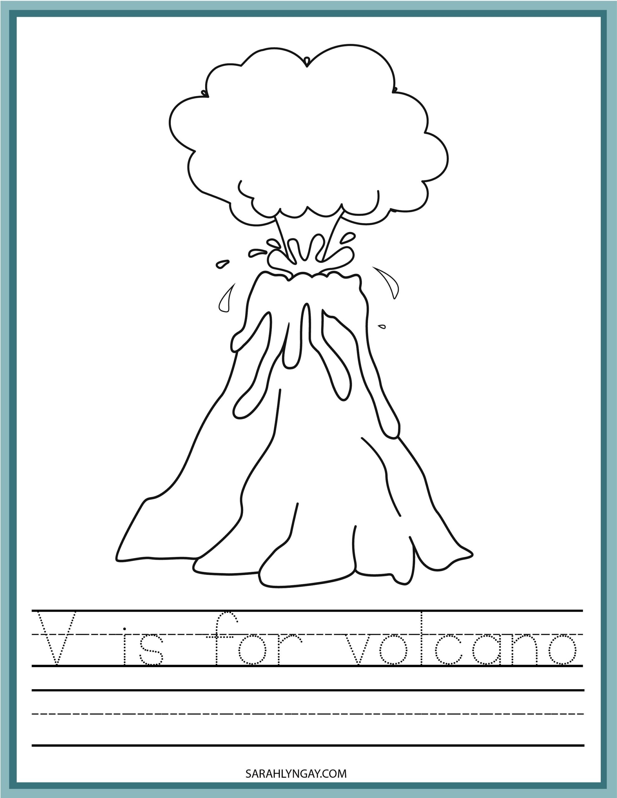 Volcano Volcano Printable Set Volcano Facts Instant Download 