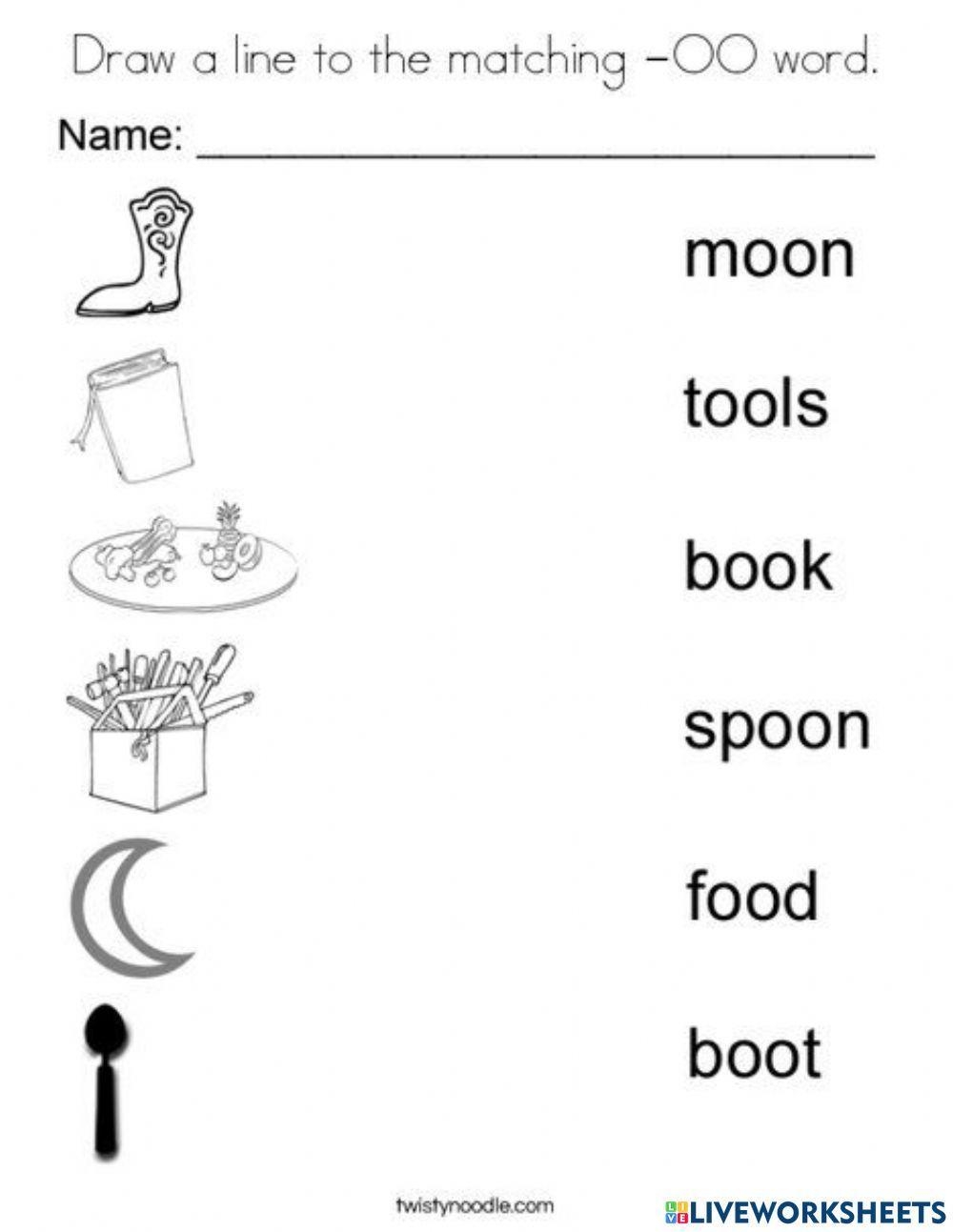 Vowel Sound Oo 1st Grade Kindergarten Reading Worksheet Worksheets Library