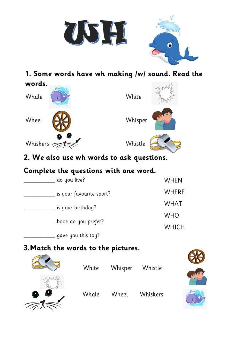 W Or WH Worksheet Have Fun Teaching Worksheets Library