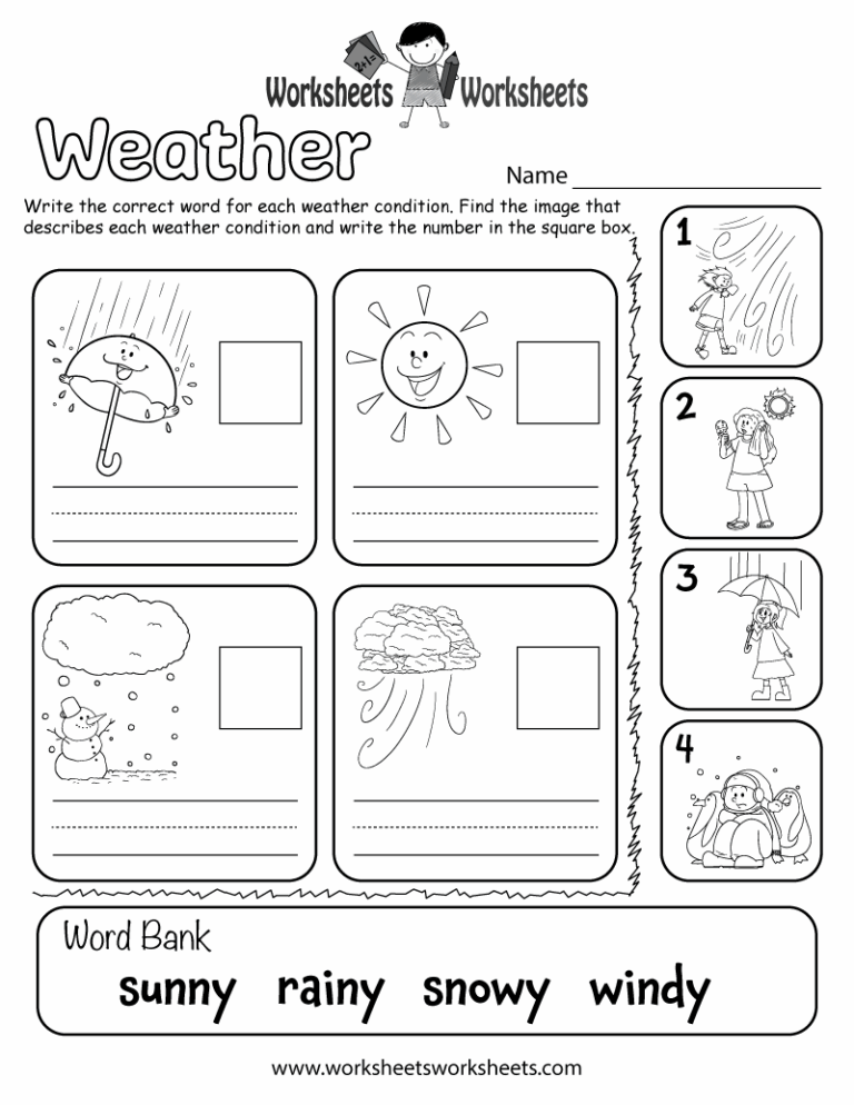Weather Worksheet For Kids Worksheets Worksheets