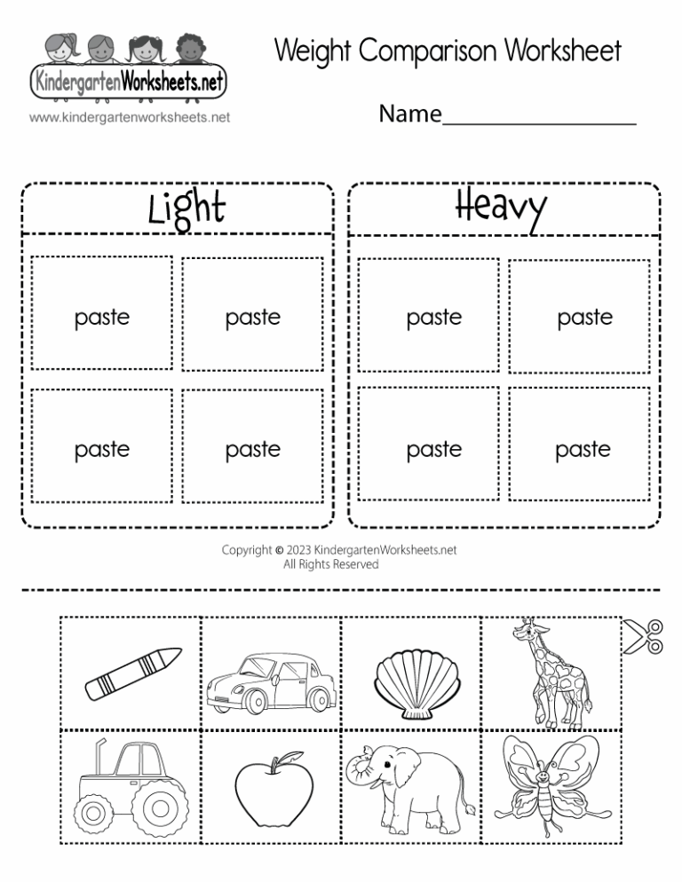 Weight Comparison Worksheet Free Printable Digital U0026 PDF