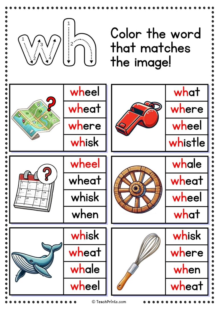 Wh Words Worksheets Free PDF Printables Teach Prints