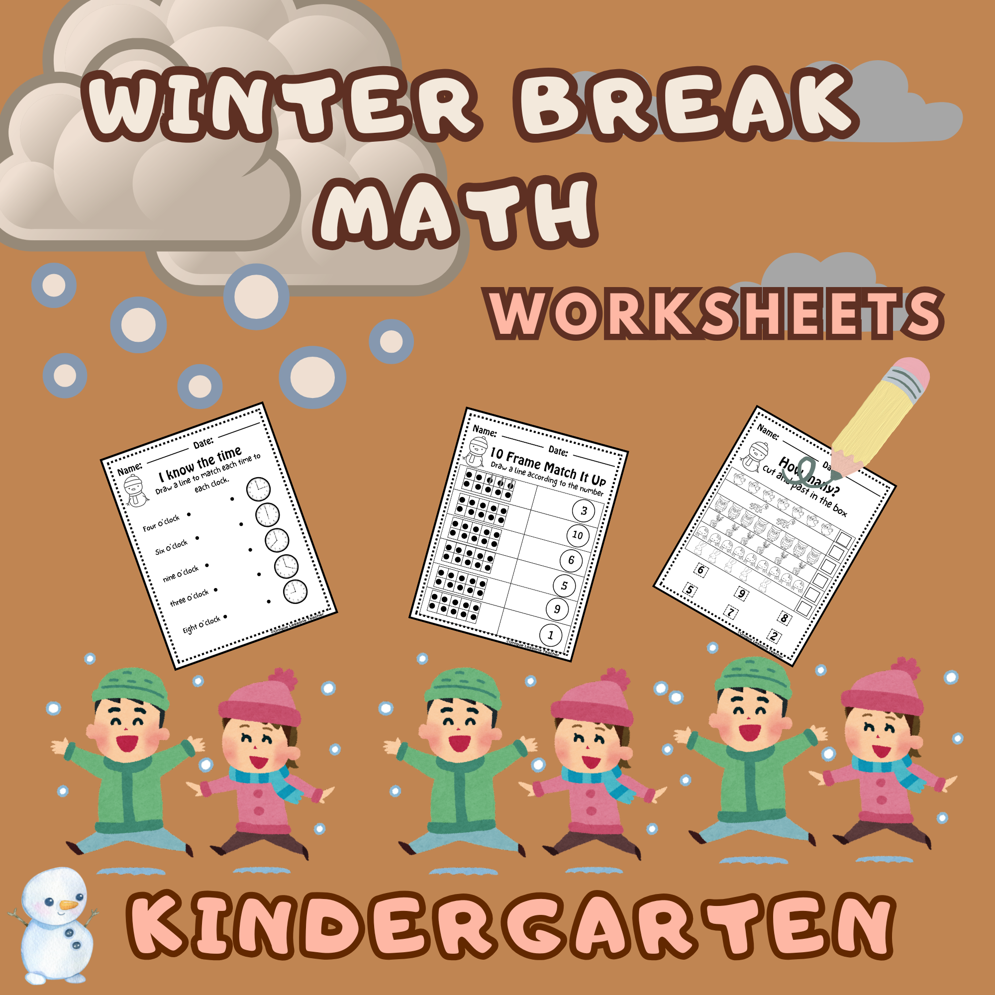 Winter Break Math Worksheets Kindergarten Made By Teachers