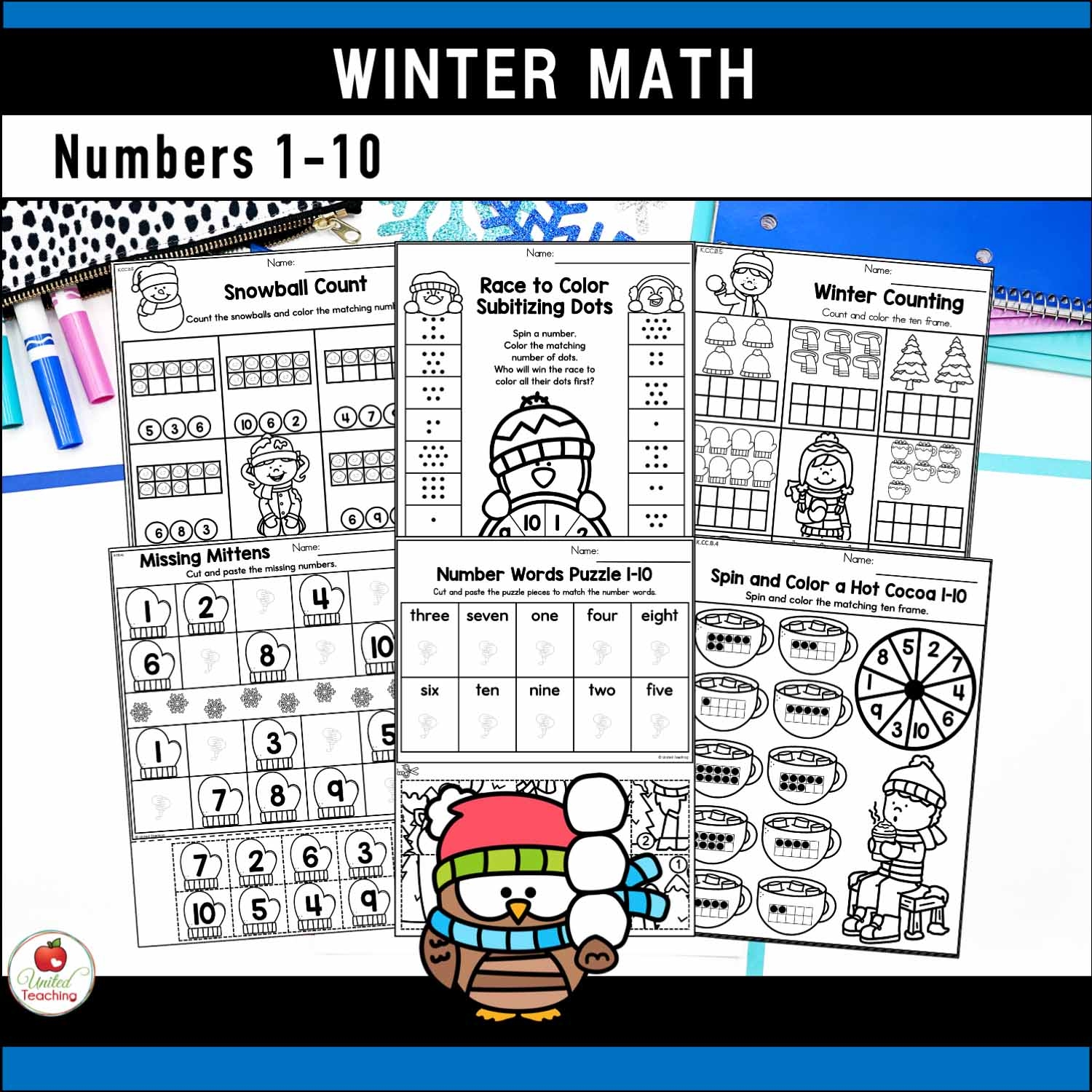 Winter Math Activities Kindergarten Packet United Teaching