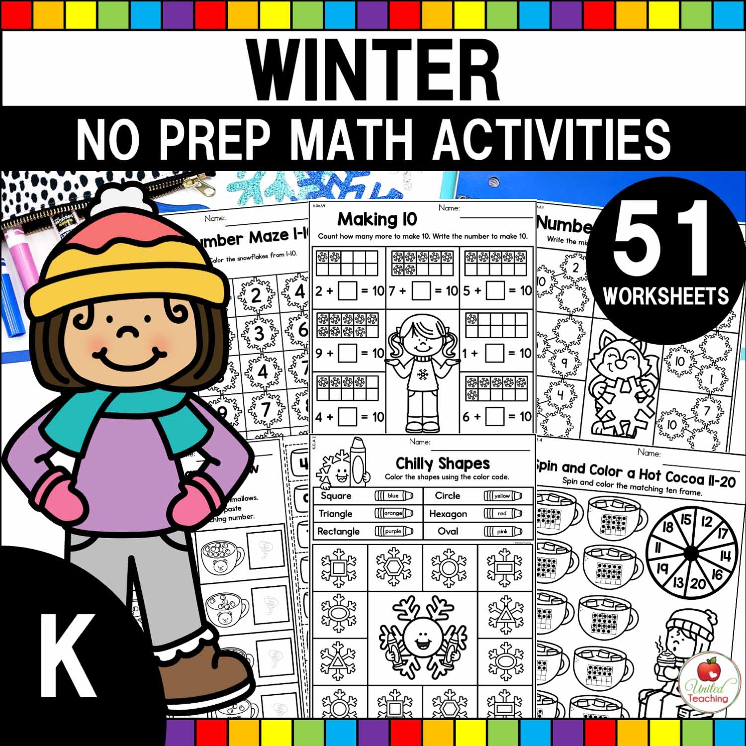 Winter Math Activities Kindergarten Packet United Teaching