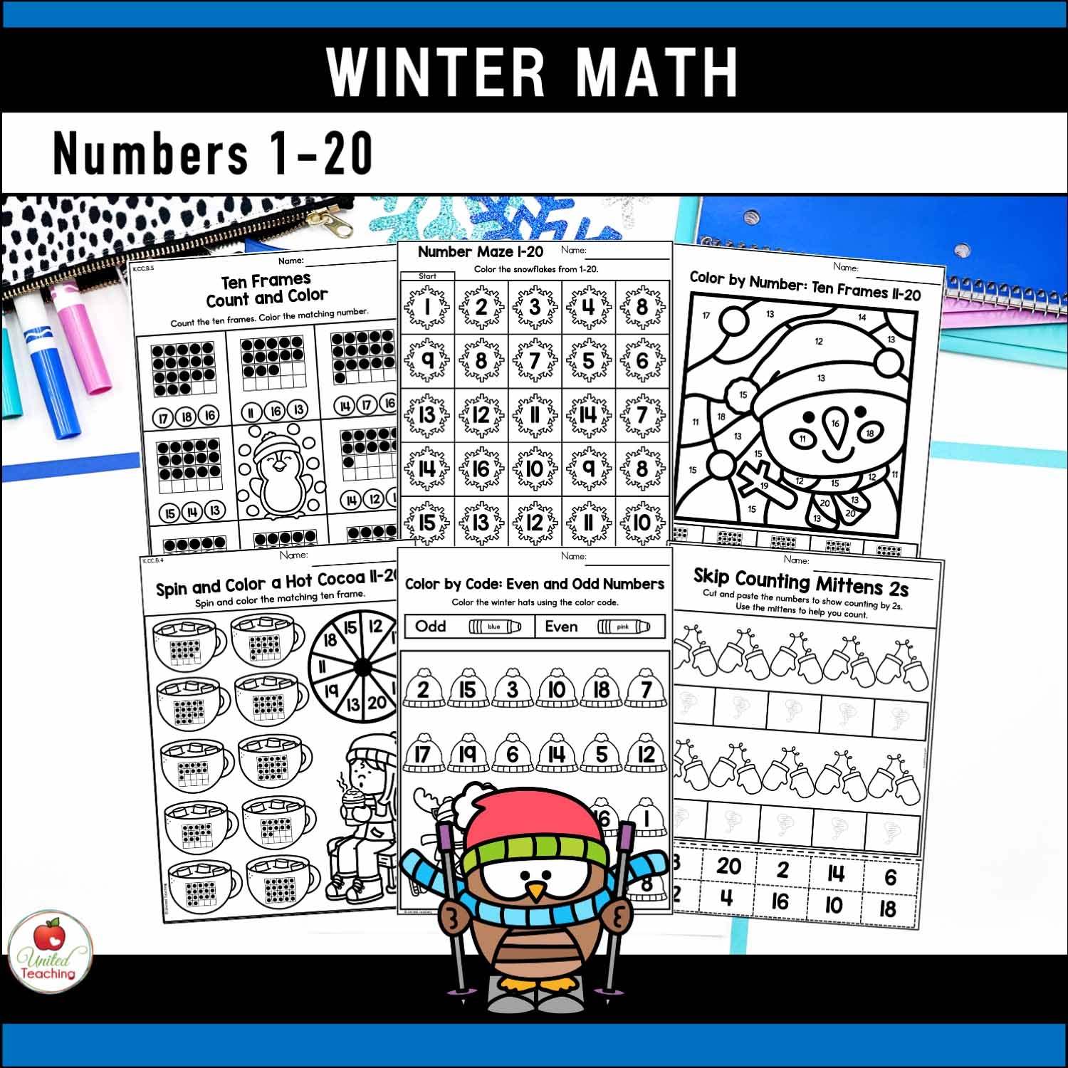 Winter Math Activities Kindergarten Packet United Teaching
