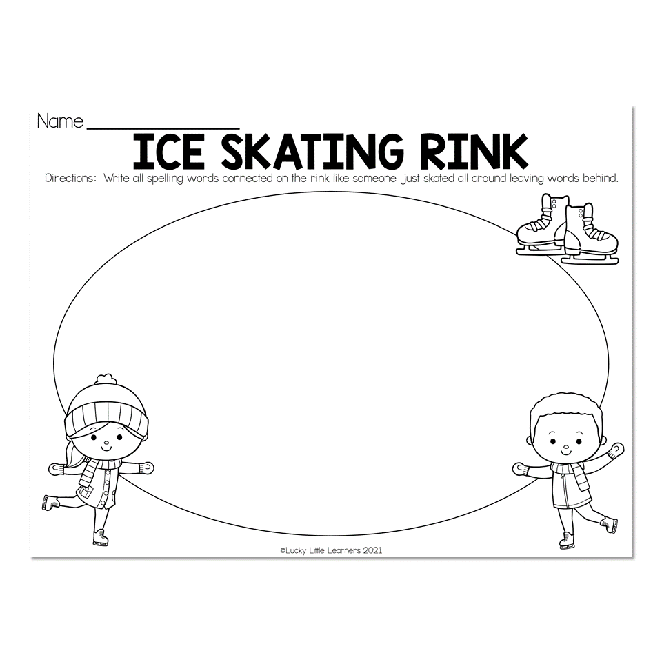 Skating Kindergarten Printable Worksheets
