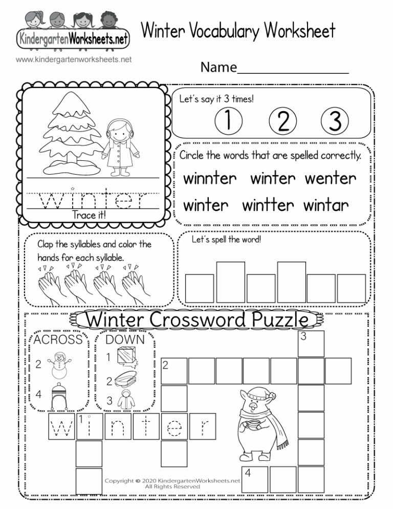 Winter Vocabulary Worksheet Free Printable Digital U0026 PDF