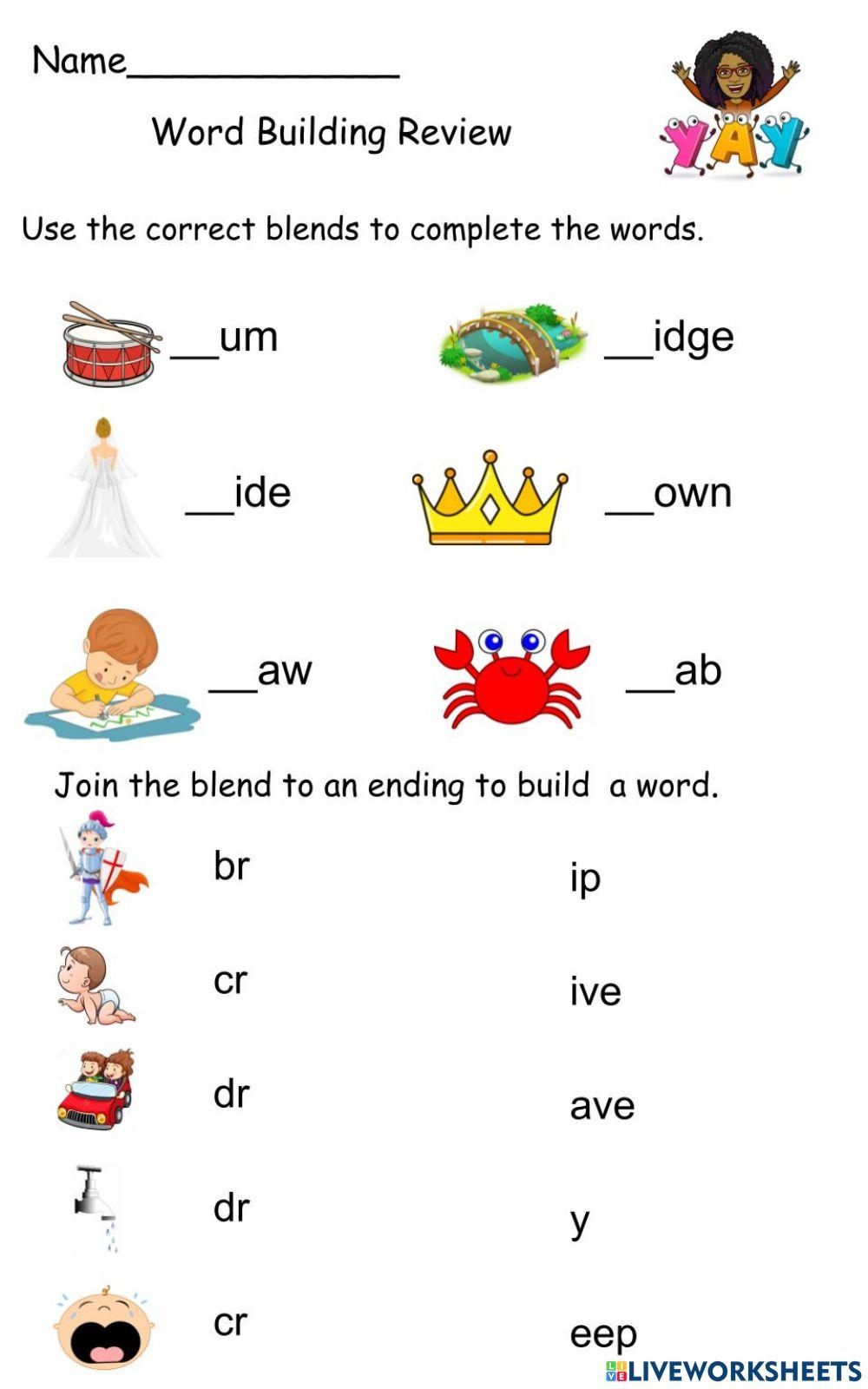 Word Building Review Worksheet Live Worksheets Worksheets Library