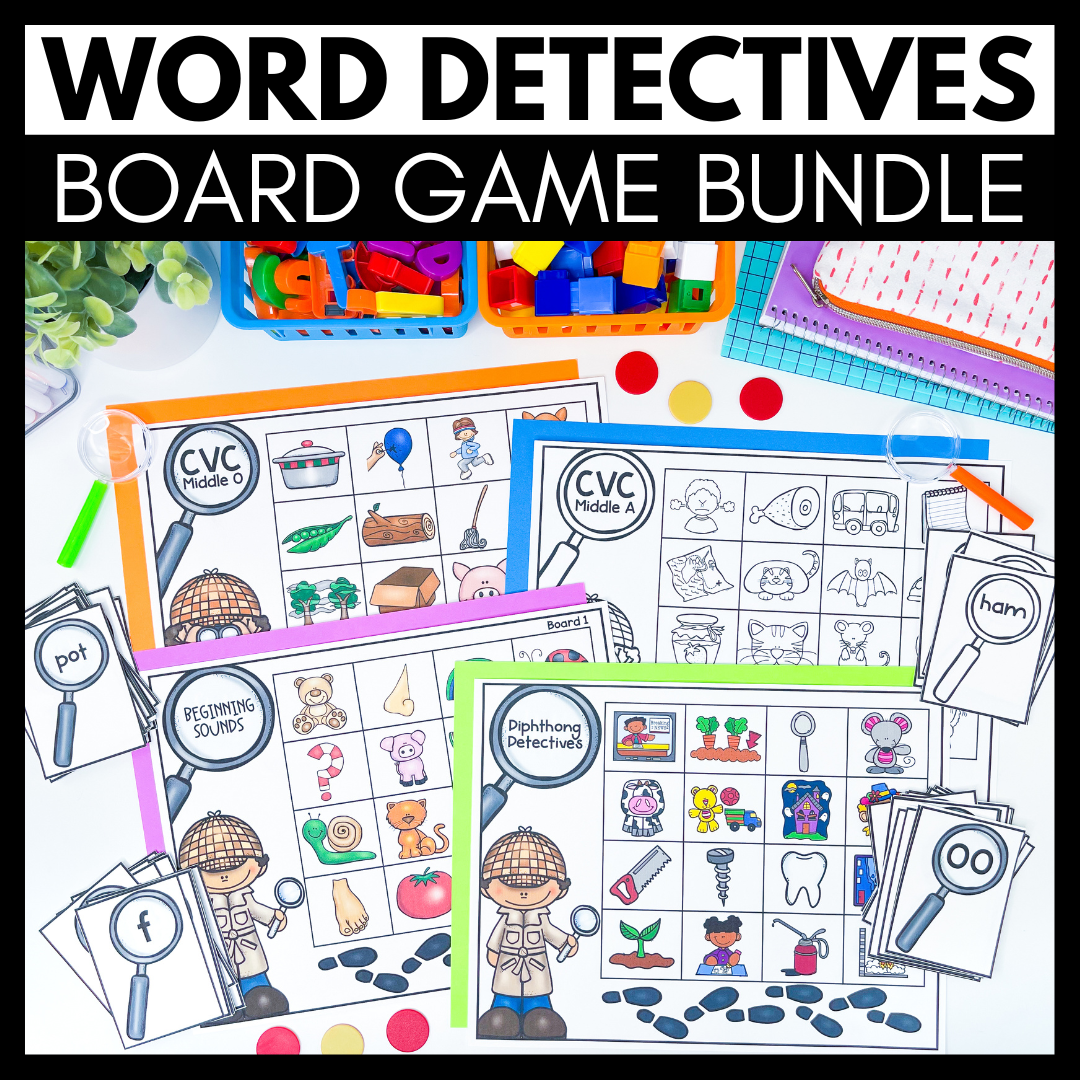 Word Detective Phonics Games For Kindergarten Literacy Centers Word Detective Phonics Games For Kindergarten Literacy Centers
