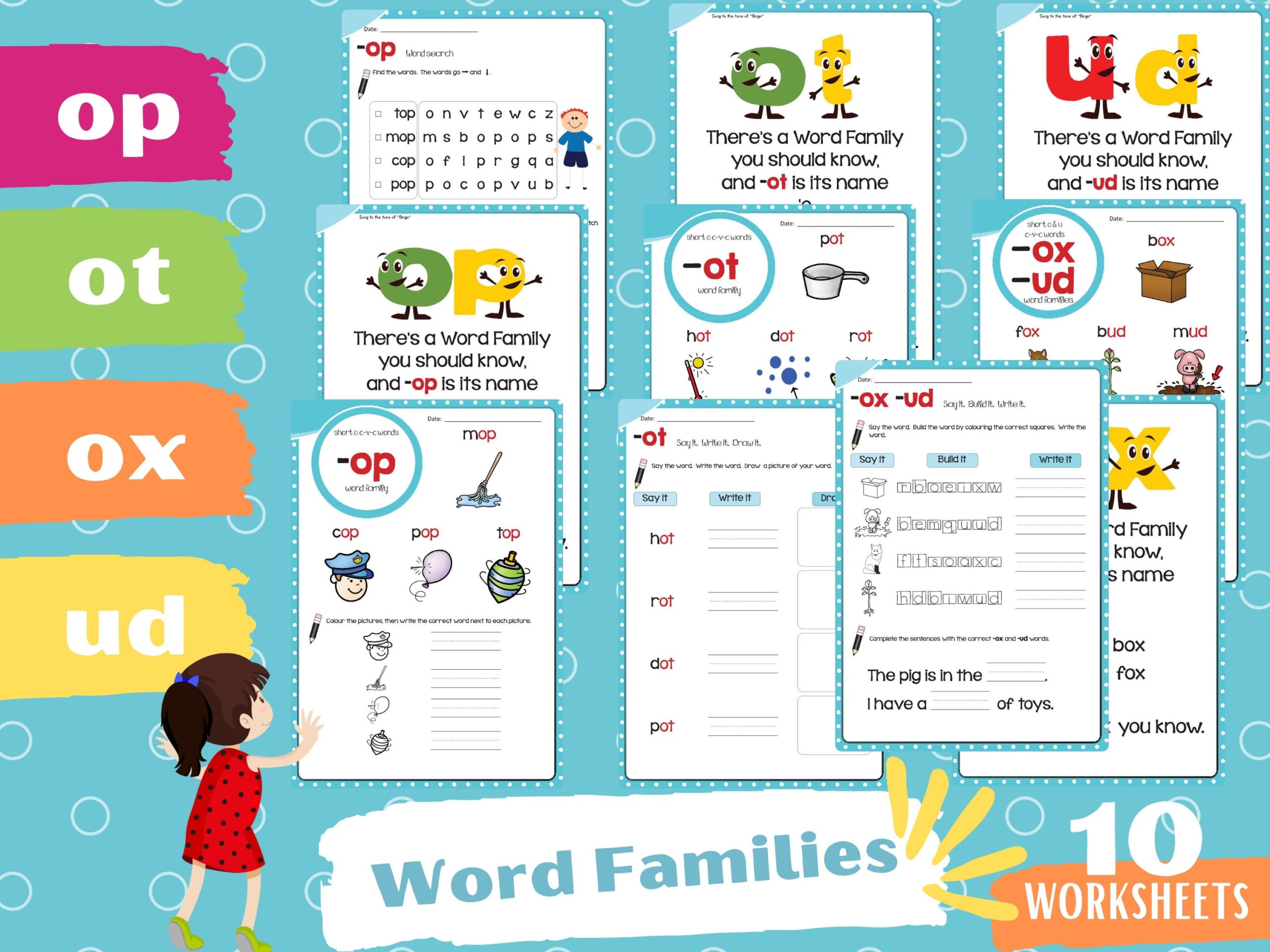 Word Families op ot ox ud Etsy