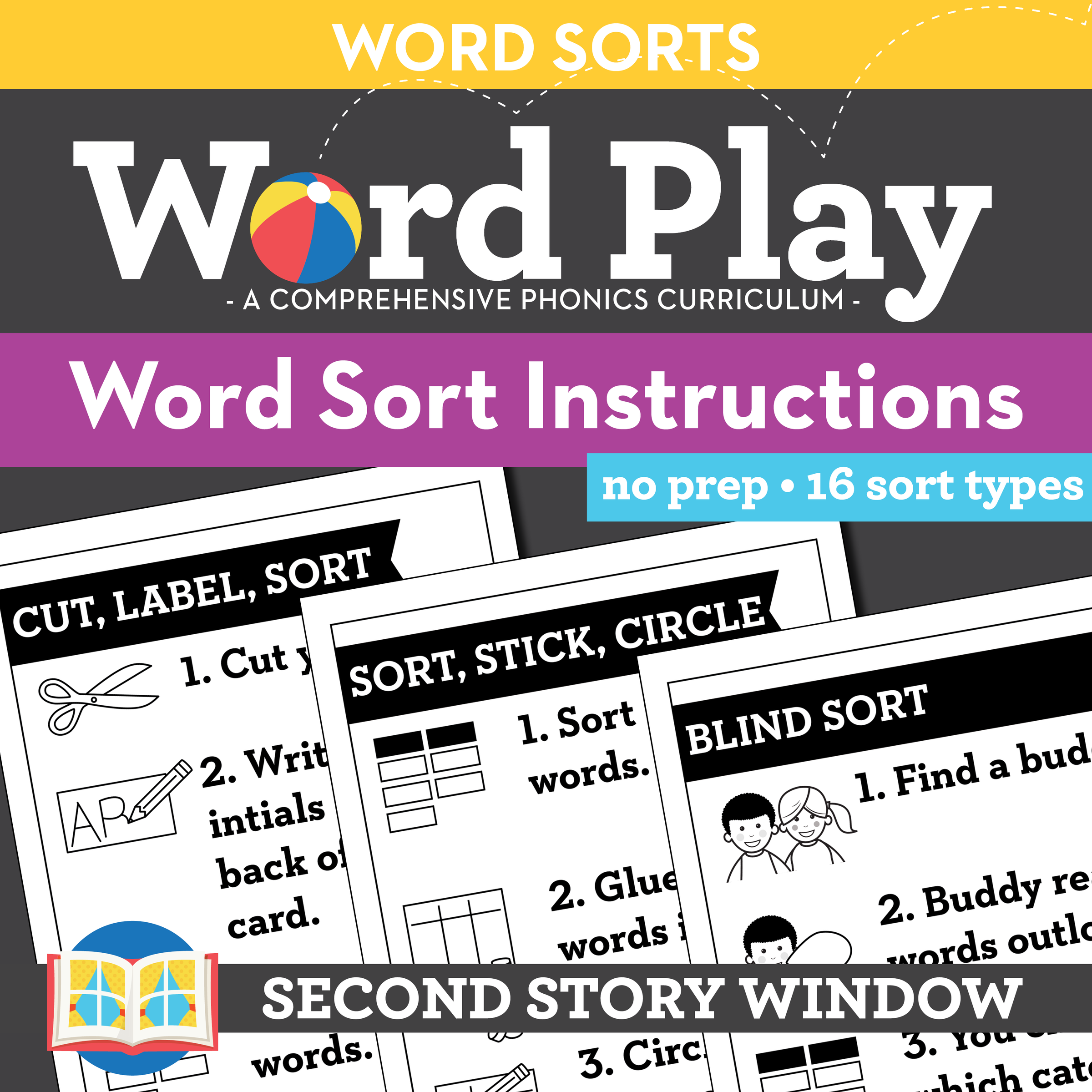 Word Sort Visual Instructions Posters Words Their Way Word Sort 