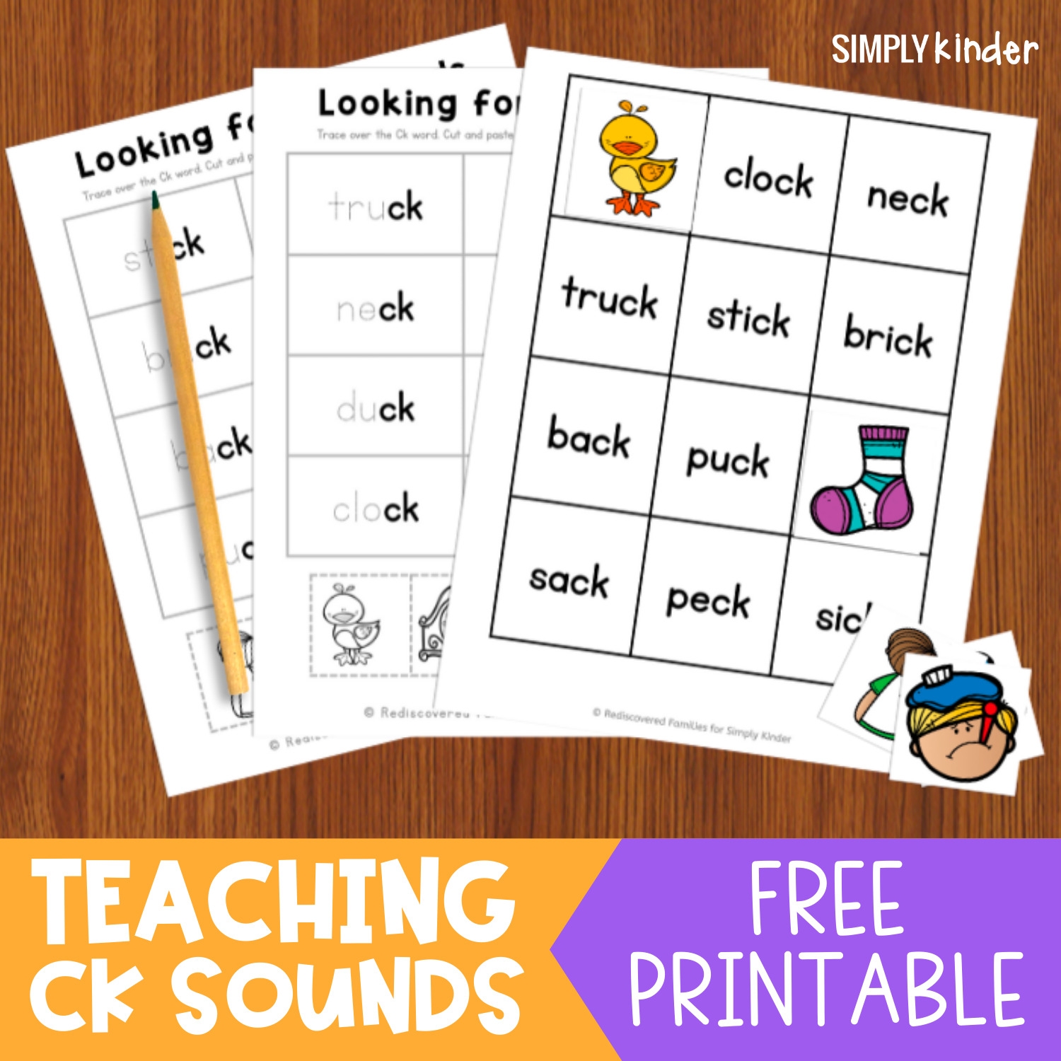 Words Ending In CK Free Activities For Kinders Simply Kinder Words Ending In CK Free Activities For Kinders Simply Kinder