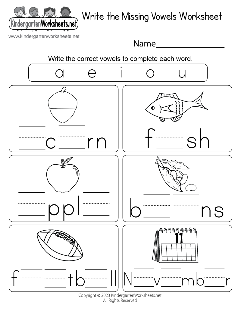 Write The Missing Vowels Worksheet Free Printable Digital U0026 PDF