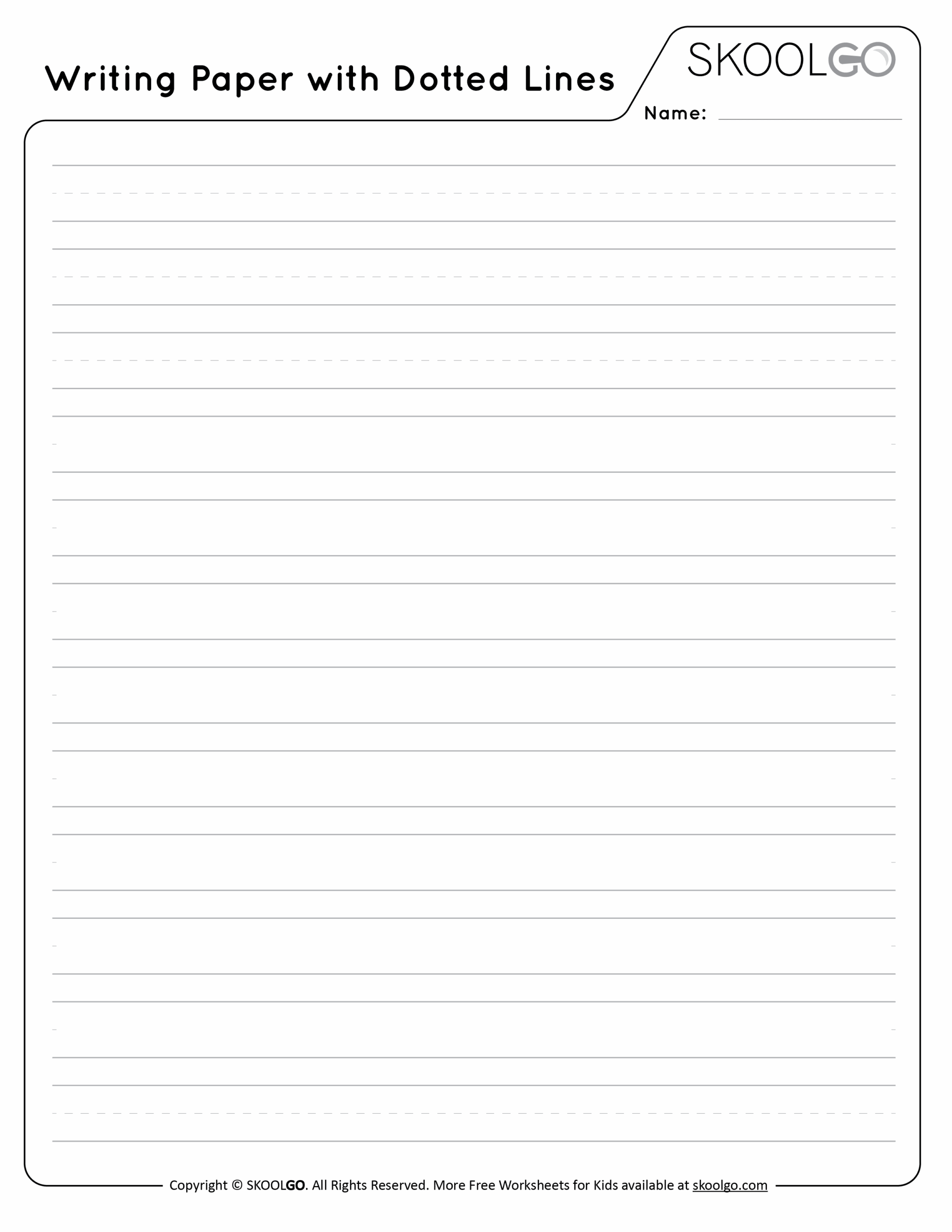 Writing Paper With Dotted Lines SKOOLGO