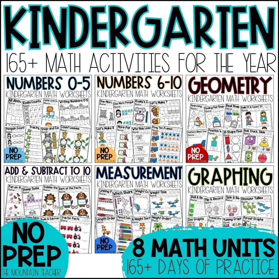 YEAR OF Kindergarten Math Worksheets Lessons And Assessments YEAR OF Kindergarten Math Worksheets Lessons And Assessments