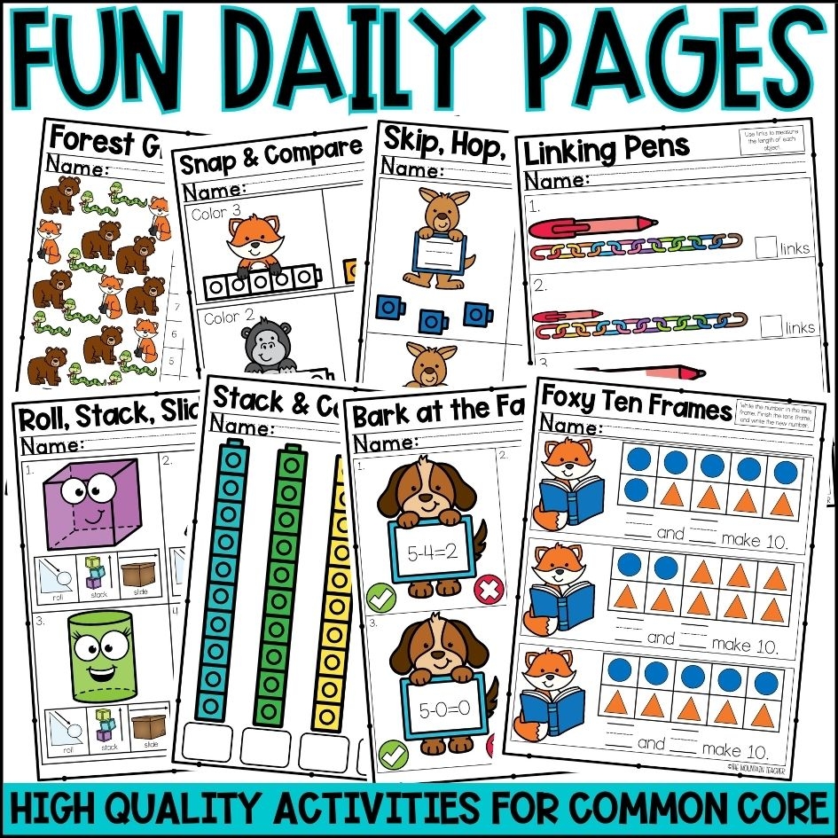 YEAR OF Kindergarten Math Worksheets Lessons And Assessments Print And Go The Mountain Teacher