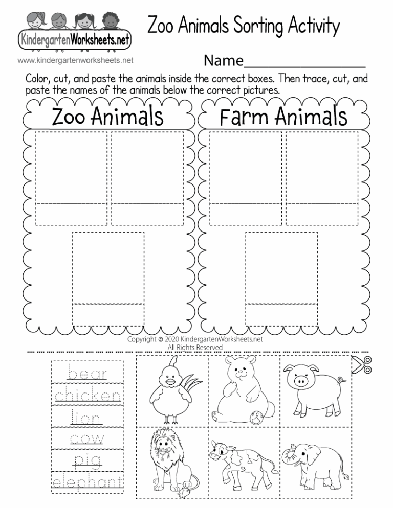 Zoo Animals Sorting Activity Worksheet Free Printable Digital U0026 PDF