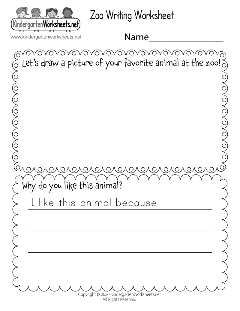 Printable Kindergarten Writing Worksheets Free