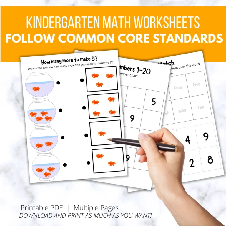 100 Kindergarten Math Common Core Worksheets Printable Instant Download Busy Book Teachers Homeschooling Homework Independent Review Etsy