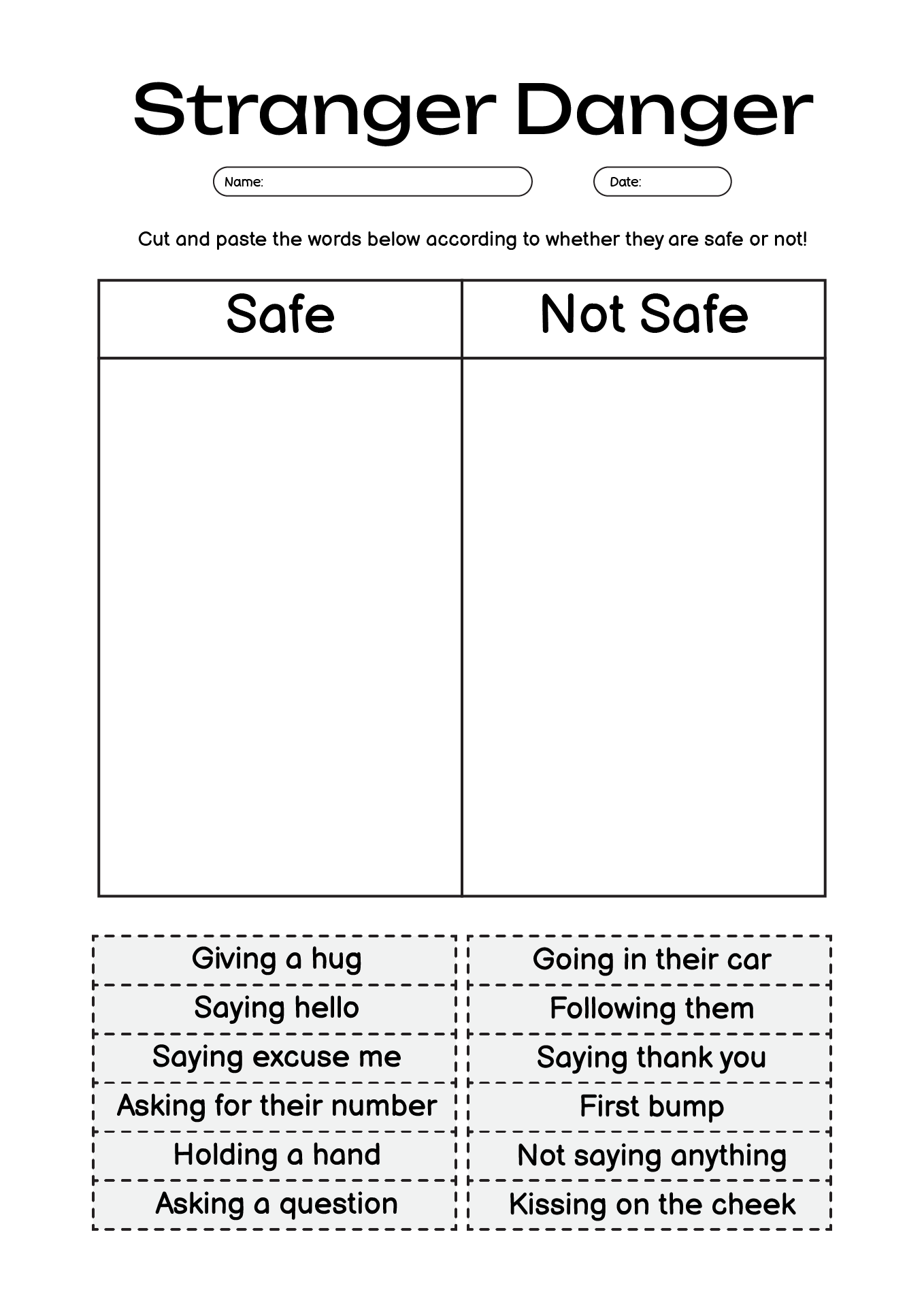 Free Printable Stranger Danger Worksheets Free Printable Stranger Danger Worksheets
