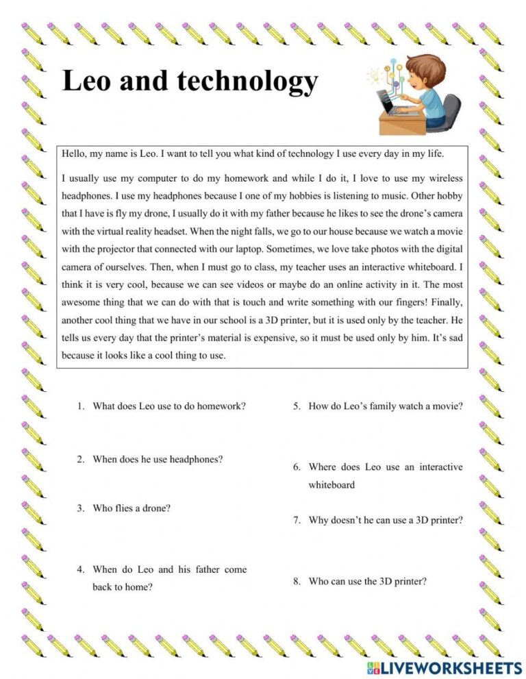 2231749 Technology Reading And Wh Questions 
