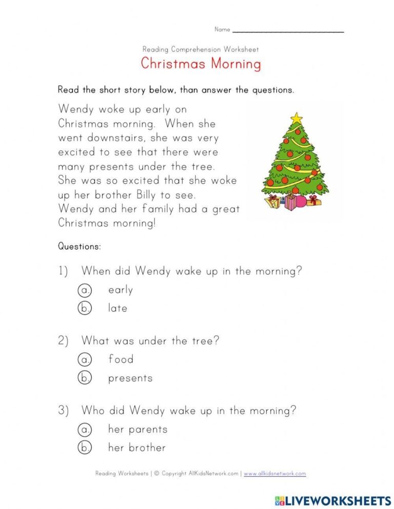 3505911 Reading Comprehension Christmas Morning Ms 