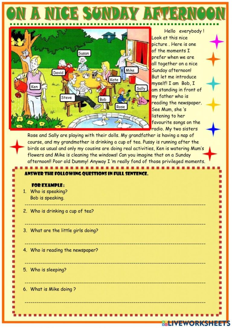 3645094 Reading Comprehension Present Continuous Tense