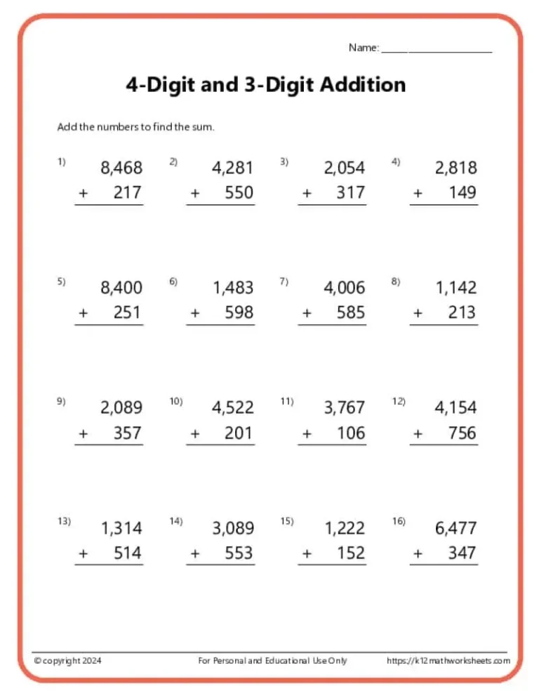 3rd Grade Math Worksheets