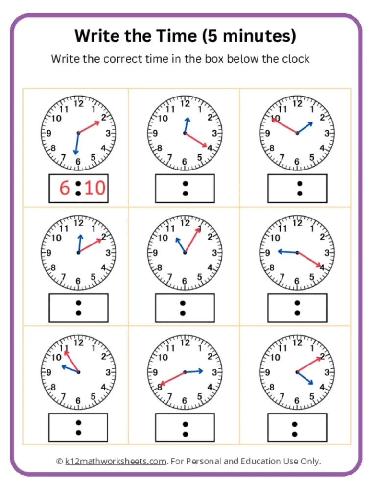 3rd Grade Telling Time Worksheets K12 Math Worksheets