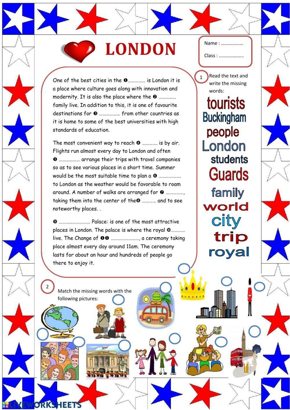 London Reading Comprehension Worksheets