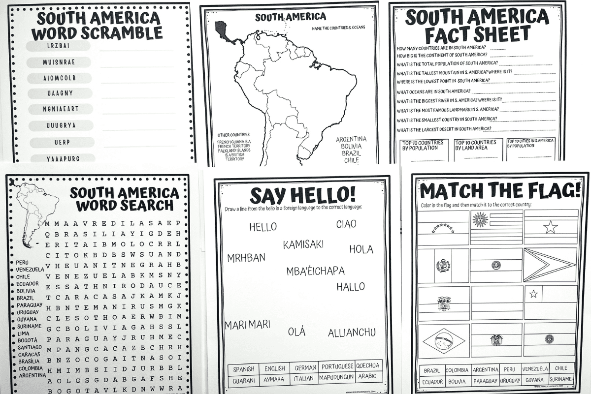 Printable Worksheets On South America Printable Worksheets On South America