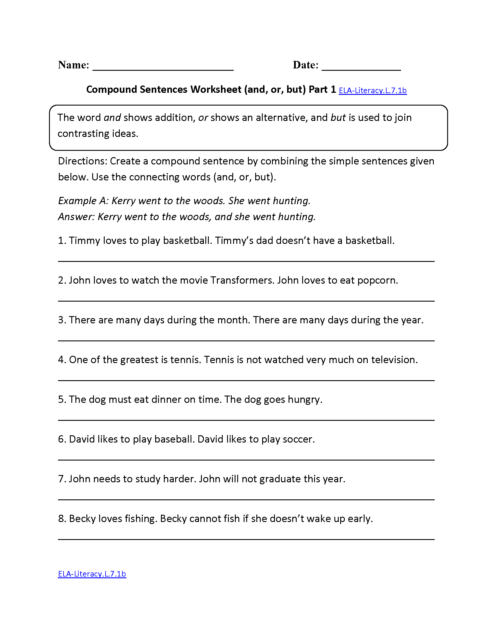 Free Worksheets For 7th Grade Ela