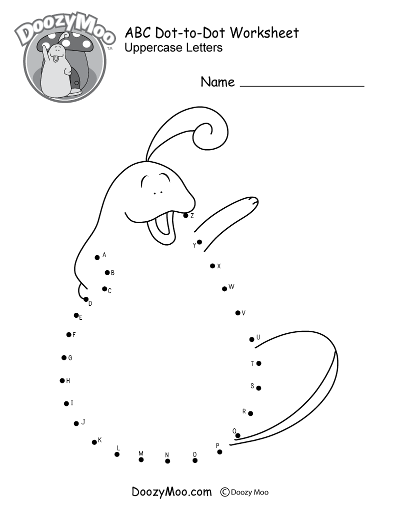 Alphabet Join The Dots Worksheets Alphabet Join The Dots Worksheets