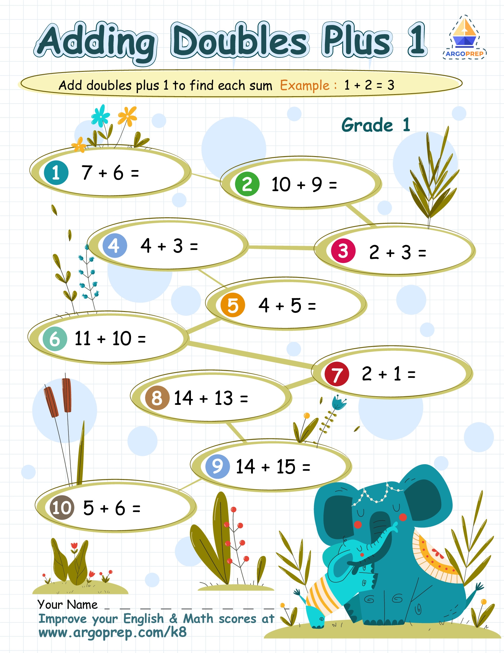 Printable Doubles Plus 1 Worksheets Printable Doubles Plus 1 Worksheets