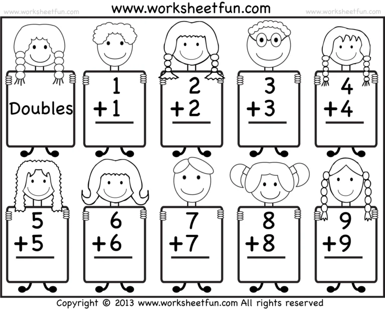 Addition Doubles Facts Beginner Addition Worksheet FREE Printable Worksheets Worksheetfun