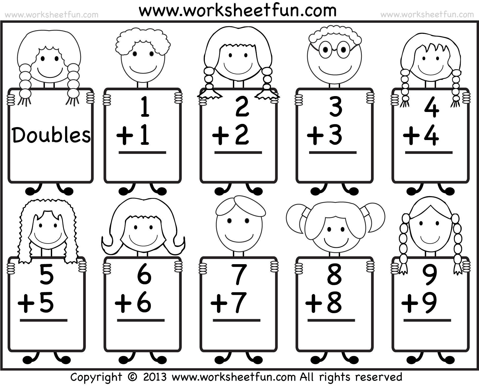 Free Doubles Fact Worksheets First Grade Free Doubles Fact Worksheets First Grade