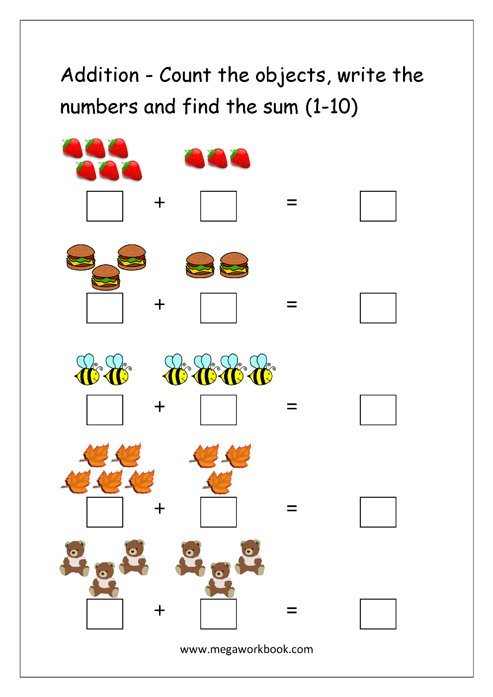 Math Addition Worksheets For Preschoolers Math Addition Worksheets For Preschoolers