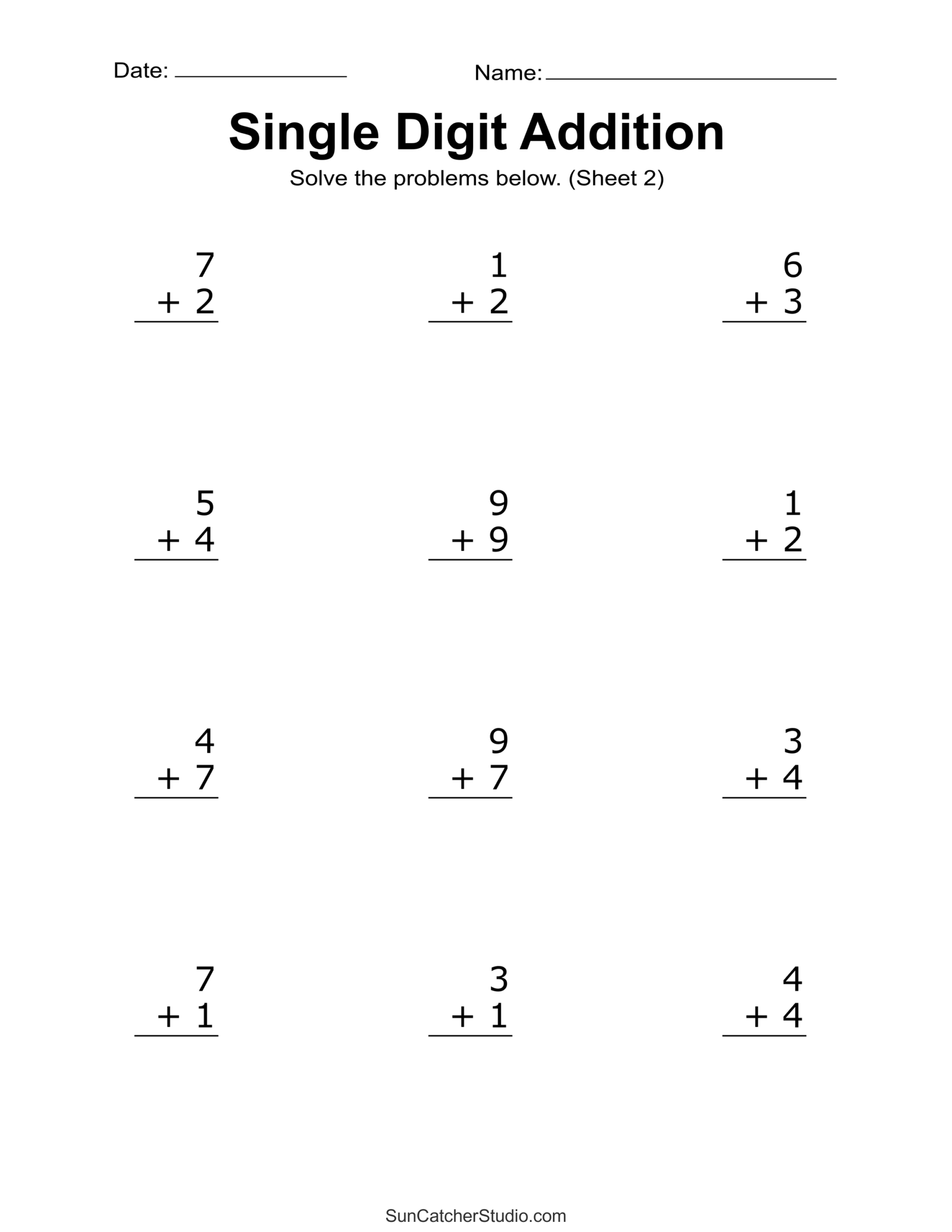 Free Printable Math Addition Worksheet Free Printable Math Addition Worksheet