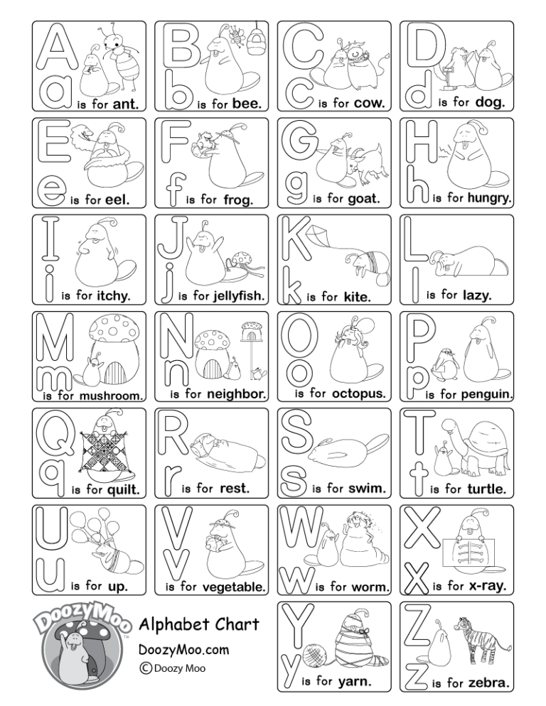 Alphabet Worksheets Free Printables Doozy Moo