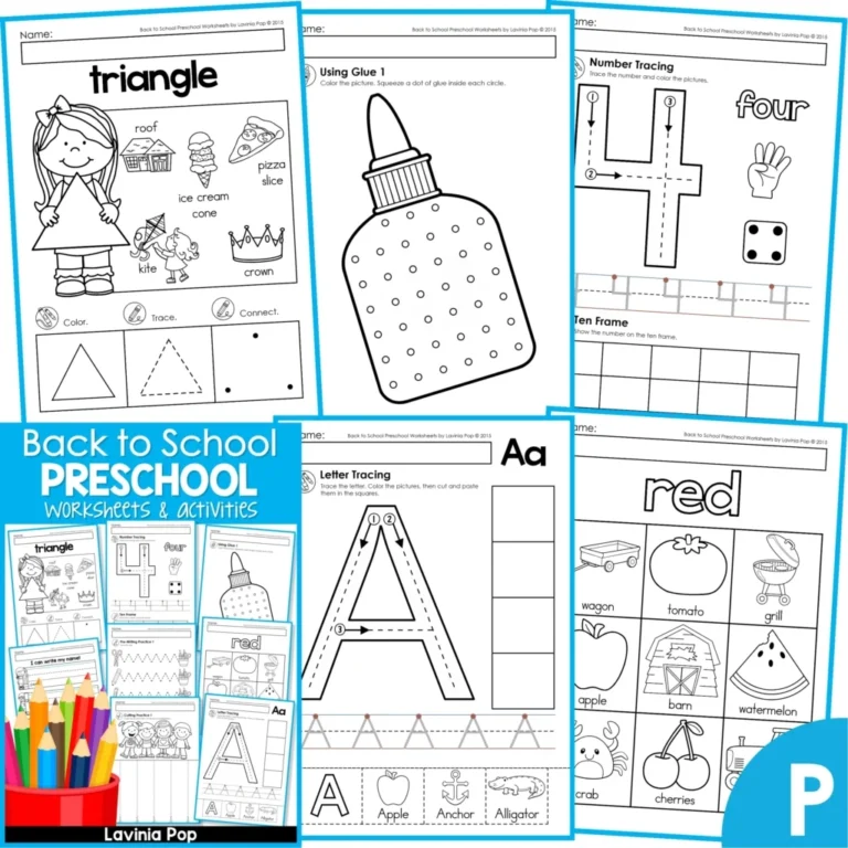 Back To School Preschool Worksheets In My World