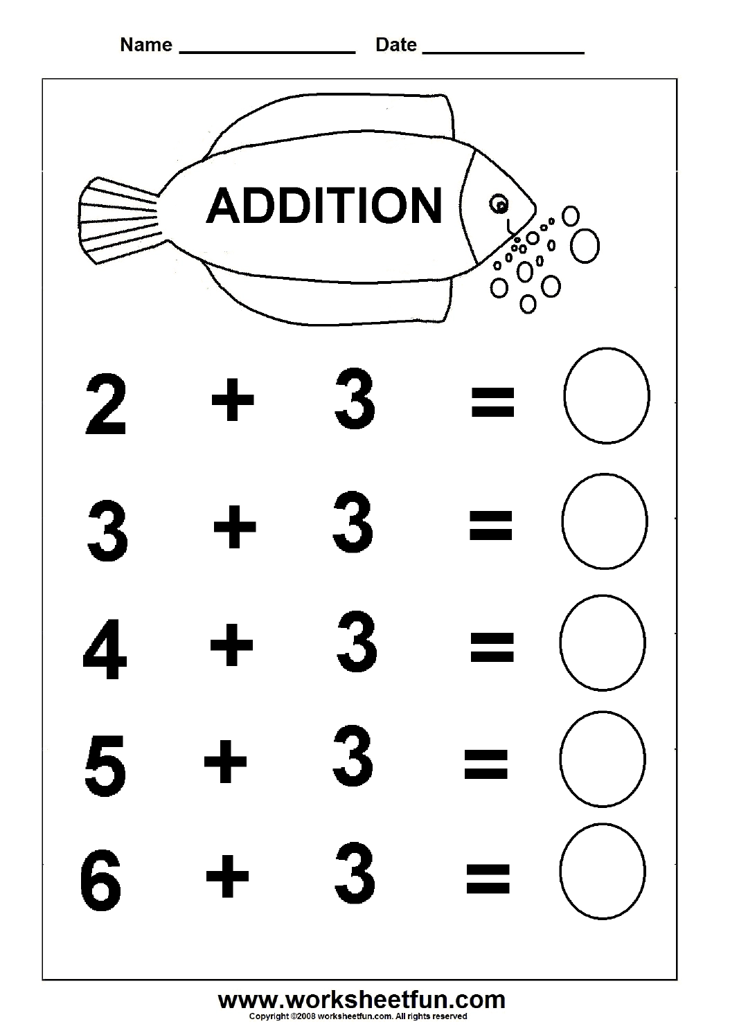 Addition Worksheet Printable Addition Worksheet Printable