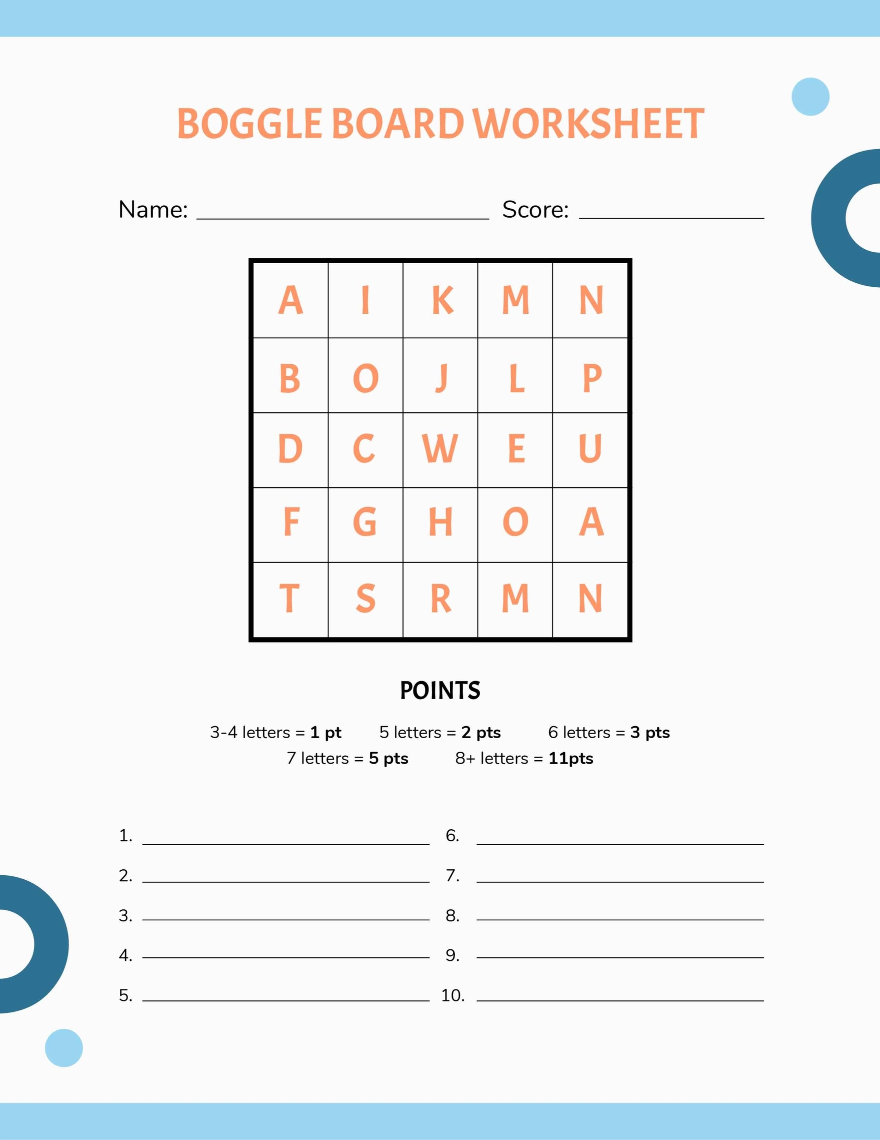 Boggle Worksheets Printable Boggle Worksheets Printable