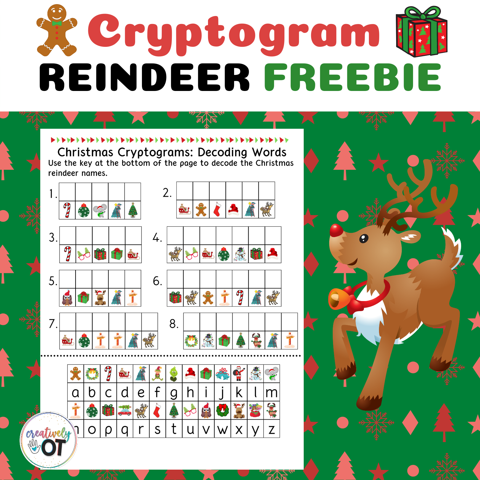 Free Printable Christmas Cryptogram Worksheets