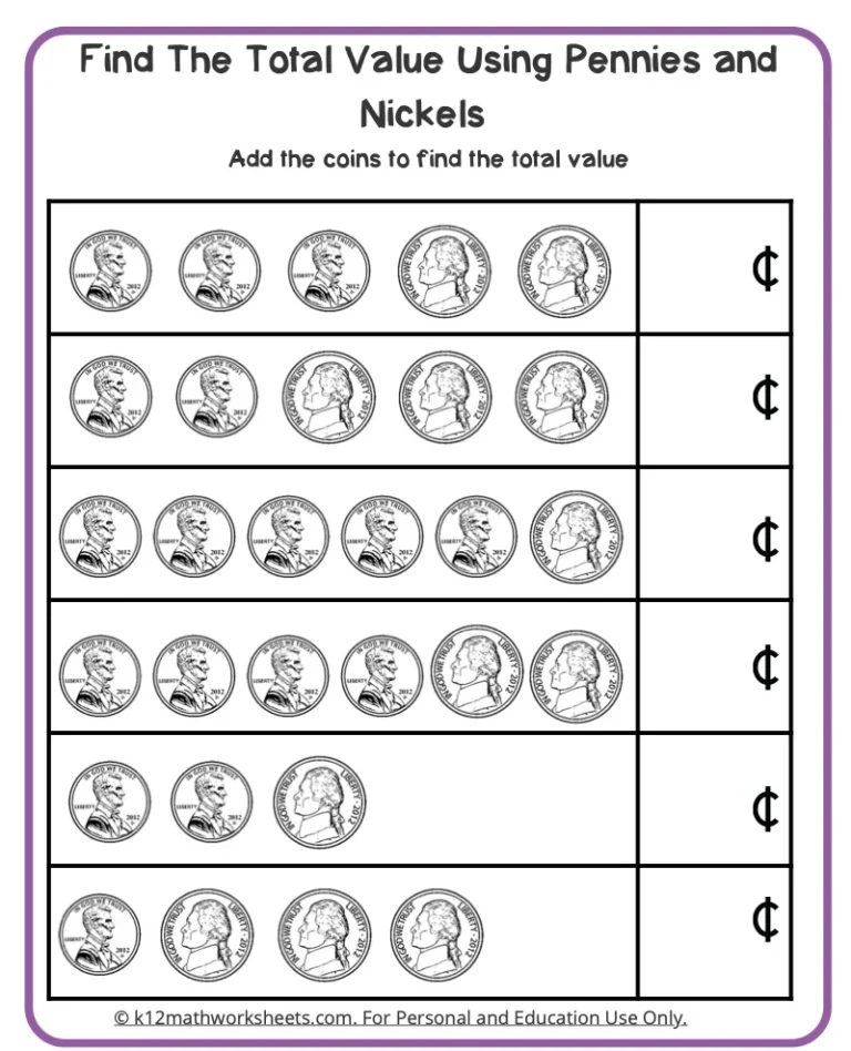 Counting Money Worksheets