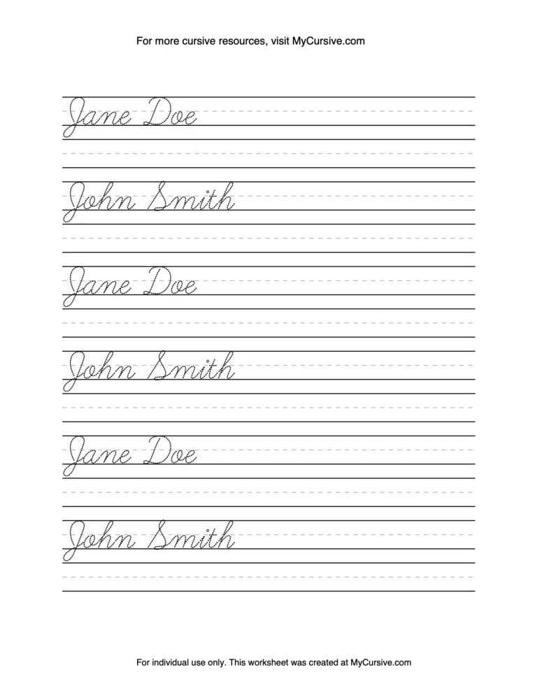 Cursive Worksheet Generator