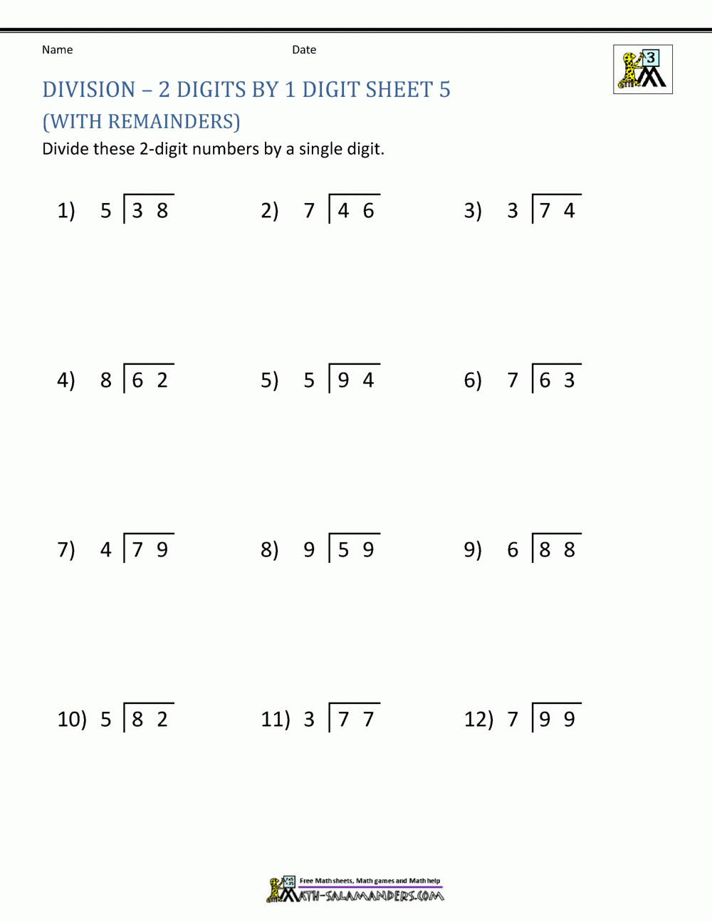 Division Worksheets For 3rd Grade Printable Division Worksheets For 3rd Grade Printable