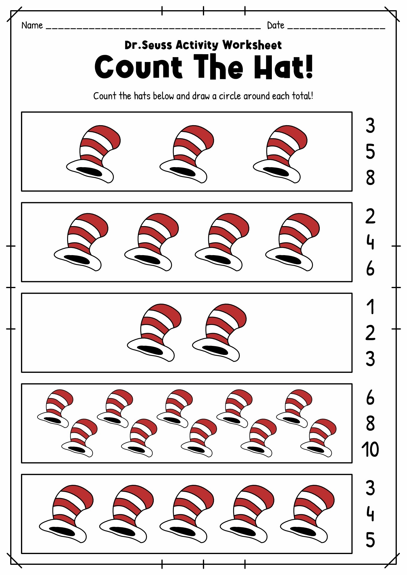 Dr Seuss Printable Activities Preschool Dr Seuss Printable Activities Preschool