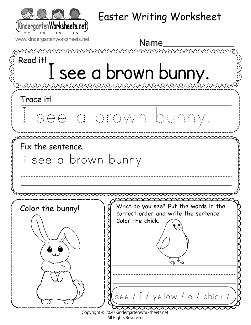 Writing Kindergarten Worksheets Printable Writing Kindergarten Worksheets Printable